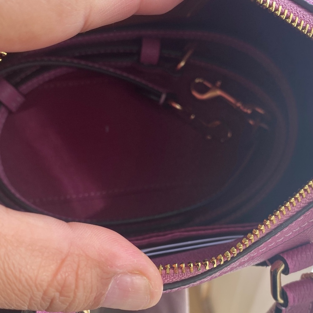 Coach Purple-Pink Mini Satchel with Gold Hardware - Picture 6 of 17
